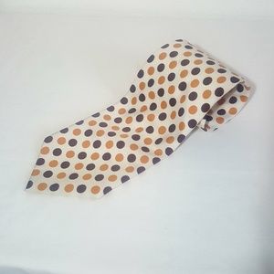 Vintage Grenada men's yellow& brn. polka dot tie